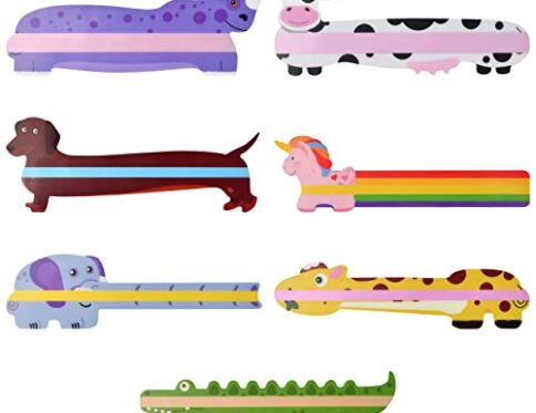 7 Tiras de Lectura Guiadas, Regla de Dislexia, Tiras de Lectura Guiadas Colores Superposiciones para Ayudar con Dislexia para Niños,Tiras de Lectura Guiadas para Resaltar la Dislexia
