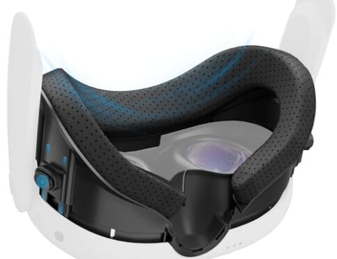 ALAFLY Face Cover Interfaz Facial Compatible con Meta/Oculus Quest 3 VR Accesorios, Ajustable Soporte de Interfaz con Suave Cara de PU Transpirable y Almohadilla Nasal Antiluz y Protección de Lente