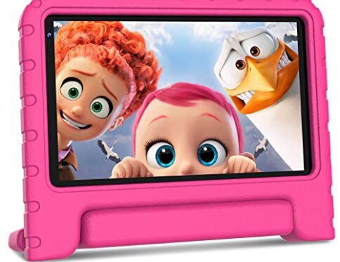 AOCWEI Tablet 7 Pulgadas para Niños con Android 11, 2GB RAM 32GB ROM/TF 128GB – Tablet Infantil con Funda y con Control Parental, Kids Educativos, WiFi 3500mAh (Rosa roja)