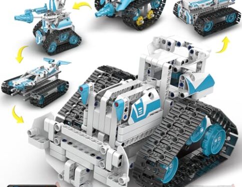 BEHOWL Stem Robot programmabile, Building Block Set con telecomando e controllo App, Progetti educativi 5-in-1 giocattoli per 8-14 Anni Ragazze, Regali per 9 10 11 12-16 Anni Bambini, (700 PCS)