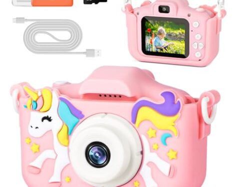 BNEHHOV Cámara infantil de 2,0 pulgadas, 1080P, cámara de fotos para niños, con tarjeta SD de 32 GB, cámara digital para niños y niñas, juguete de Navidad