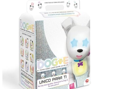 Bizak 61851691 Dog-e Perro Robótico Interactivo, con Millones de Combinaciones Distintas, Anda, Ladra, Reconoce Voz, Con Sensores, Lanza Mensajes con su Cola, Combinación de Colores Personalizable