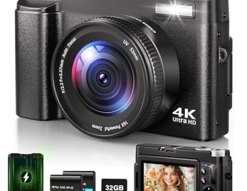 Cámara Digital 4K, Cámara de...