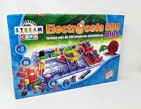 Cefa Toys – Electrocefa 500 Plus, Juego Educativo, Incluye 500 Circuitos y Proyectos de Electricidad, con Sonido, Bombillas y Alarmas, Apto para Niños a Partir de 8 Años