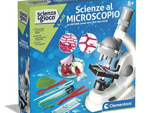 Clementoni – 19309 – Ciencia Y Juego Lab – Ciencia En El Microscopio, Laboratorio Microscopio Óptico con Más De 50 Experimentos Científicos para Niños A Partir de 8 Años (Juego En Italiano)