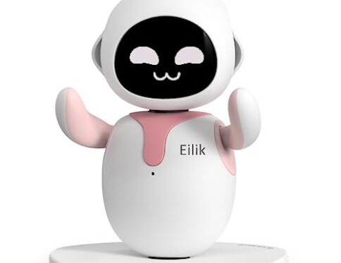 Eilik Rosa – Robot Mascota Juguete Inteligente Interactivo: Compañero para Casa y Trabajo, con Software de Última Generación – Juguete Sensorial y Robot Que Habla, Regalo para Niños y Adultos