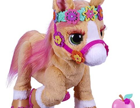 FurReal Friends, Canela, Mi Poni con Estilo, Mascota electrónica de 35 cm, Más de 80 Sonidos y reacciones, 26 Accesorios, A Partir de 4 años