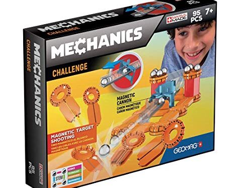 GEOMAG – MECHANICS Challenge – 95 Piezas – Bloques de ConstrucciÃ³n MagnÃ©ticos para NiÃ±os de 7 aÃ±os – Juego de Construcciones MagnÃ©ticas – Aprende Jugando con la Ciencia – STEM – Fabricado en Suiza
