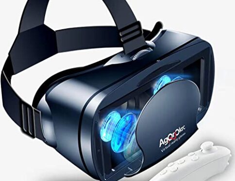 Gafas VR, Compatible con Phone y Android Phone,VR Gafas de Realidad Virtual – Disfruta de los Mejores Juegos y Videos RV 3D, 2K Gafas VR – Negro