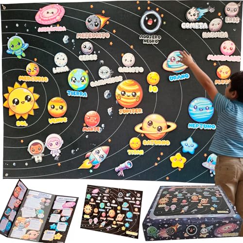 HYDROGELIX® Sistema Solar Kawaii, montessori, juegos educativos niños, kit solar para niños y niñas, regalo niña 5 años en adelante, juguetes niños 5 años en adelante. regalos cumpleaños niños colegio