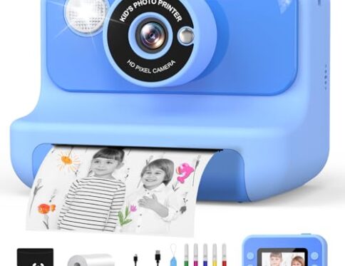 Hangrui Camara Fotos Infantil Instantanea, 2,4 Pulgadas Camara Fotos Infantil con Tarjeta de 32G, 1080P CÃ¡mara InstantÃ¡nea para NiÃ±os con Papel de ImpresiÃ³n y BolÃ­grafos de Colores, Regalos Juguete