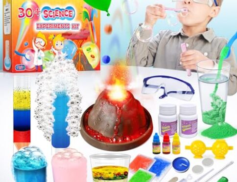 JOPSHEEN Kit de Ciencias con 30+ Experimentos para Niños, Juguete Stem Educativo Erupcción Volcan, Pelotas Saltarinas, Laboratorio de Quimica