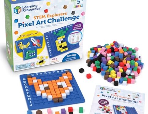 Learning Resources-El Reto del Pixel Art Explorers, 402 Piezas, 5+ aÃ±os, Juguetes, Fundamentos de la programaciÃ³n para niÃ±os, Actividades de Stem para el Aula, Multicolor, M (LER9463)