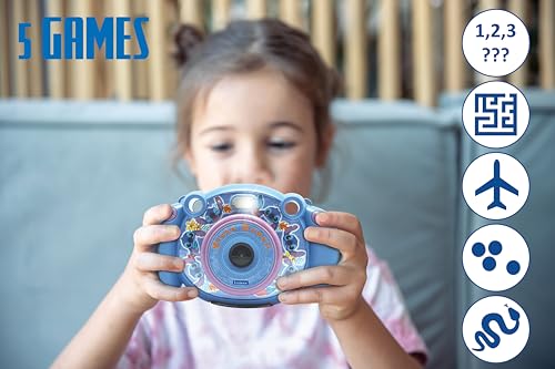 Lexibook, Disney Stitch, cámara Digital Infantil 4 en 1 con Funciones de Foto, vídeo, Audio y Juego, Tarjeta SD de 32 GB incluida, Azul, DJ080D - Imagen 4