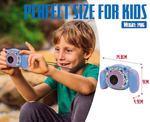 Lexibook, Disney Stitch, cámara Digital Infantil 4 en 1 con Funciones de Foto, vídeo, Audio y Juego, Tarjeta SD de 32 GB incluida, Azul, DJ080D - Imagen 5