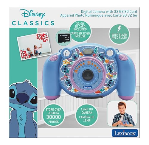 Lexibook, Disney Stitch, cámara Digital Infantil 4 en 1 con Funciones de Foto, vídeo, Audio y Juego, Tarjeta SD de 32 GB incluida, Azul, DJ080D - Imagen 6