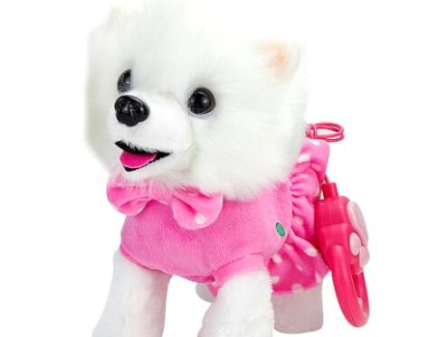 Lotvic Niños Mascotas Electrónicas Perro, Juguete de Peluche Interactivo, Niños Peluche Interactivo Electrónico Cachorro Mascota, Cachorro Interactivo Realista para Mascotas
