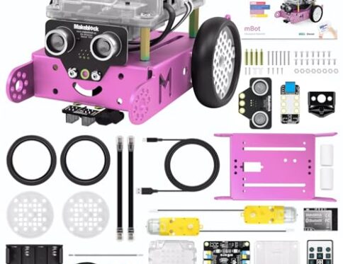 Makeblock mBot Robot Programable para niños, Robot Juguete Stem Compatible con Programable Scratch y Arduino, Inteligente EMO Robot, Kit Robotica Interactivo para niños 6 a 12 años – Rosa