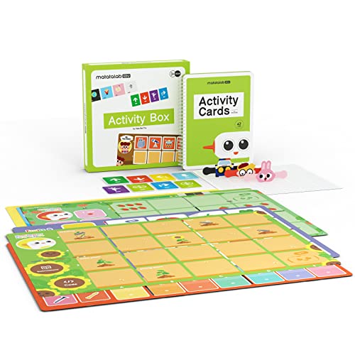 Matatalab Caja de Actividades para el Robot de Codificación Tale-BOT Pro, 6 Mapas Interactivos Dobles con 10 Temas, 98 Pegatinas, 32 Cartas de Mando, Juegos Stem Educativos para Niños de 3 a 6 Años - Imagen 3