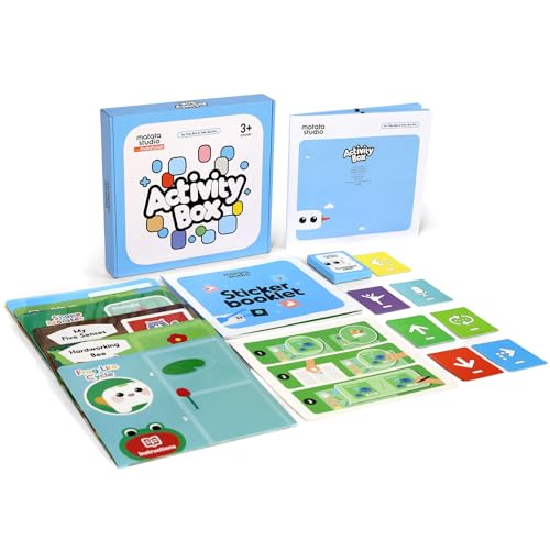 Matatalab Caja de Actividades para el Robot de Codificación Tale-BOT Pro, 6 Mapas Interactivos Dobles con 10 Temas, 98 Pegatinas, 32 Cartas de Mando, Juegos Stem Educativos para Niños de 3 a 6 Años