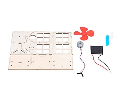 Molino de viento Casa de madera Juguete de experimento con energía solar para bricolaje Niños Niños Ciencia Juguete de experimento educativo
