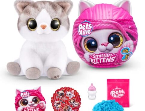 Pets Alive Smitten Kittens Surprise (Scottishfold Alli) por ZURU Nurture Play – Juguete Suave Unboxing Adopta 10 Sonidos interactivos