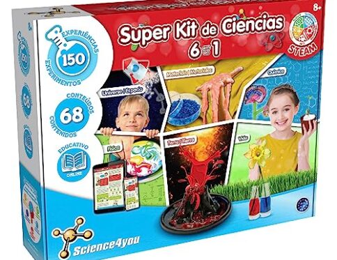 Science4you Súper Kit de Ciencias 6 en 1 con 150 Experimentos para Niños 8,9,10,11,12+ años – Juguete Stem Educativo