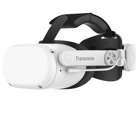 TRANSNOVO Correa Elite con Batería de 6000mAh Compatible con Oculus Quest 2, Reemplazo de Correa Elite con Batería para Meta Quest 2, Comodidad Mejorada y Tiempo de Juego Prolongado.