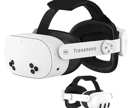 TRANSNOVO Correa Elite para Meta Quest 3/Quest 3S Accesorios, Elite Correa Compatible con Oculus Quest 3/Quest 3S, VR Auricular Elite Correa de Cuero de PU Mejorado Más Ancho y Más Grueso