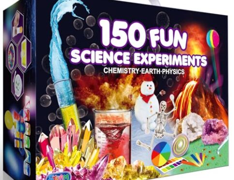 UNGLINGA 150 Kit de Experimentos Científicos para Niños, Juguete Stem Educativo Científicos, Químico Laboratorio Set, Ideas de Regalo de cumpleaños, Erupcion Volcán