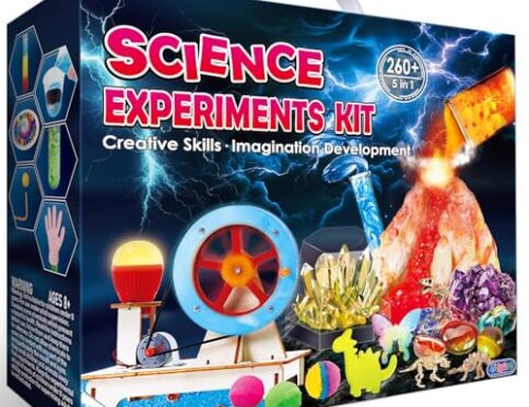 UNGLINGA 260+ Kit de Experimentos Científicos para Niños, Juguete S.T.E.M Educativo, Laboratorio de Quimica, Erupcion Volcán