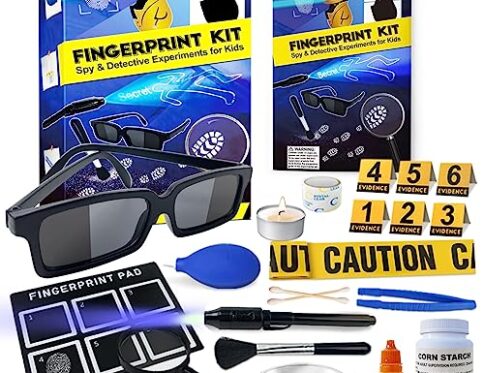 UNGLINGA Juego de Detectives Espía para Niños 6 8 10 12 Años Educativos Huella Dactilar Juguetes Regalos de Cumpleaños para Niños y Niña Juguetes de Ciencia
