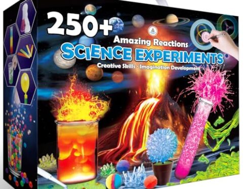 UNGLINGA Kit Científico con 250+ Experimentos para Niños, Kit de Ciencias Juego de Química Laboratorio Set, Volcán, Juguete CTIM Educativo Ideas de Regalo de Cumpleaños