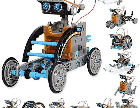 VEPOWER Juguetes Robots para Niños, 12 en 1 Stem Kit de Montaje Robótico Accionamiento Dual Solar y de Batería, Kits de Experimentos de Bricolaje para 8 a 13 Años(190 Piezas)