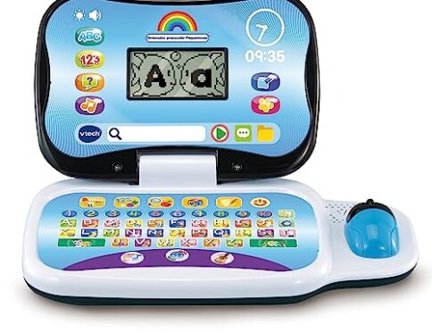 VTech – Ordenador Preescolar Pequemouse, Portátil educativo para niños +3 años, Aprendizaje progresivo, lógica, música, inglés, habilidades espaciales, multicolor, Versión ESP