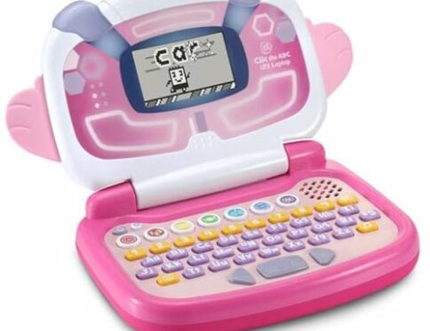 VTech – Portátil preescolar educativo Píxel el pequegenio, Ordenador Infantil +3 años, Color rosa, Versión ESP