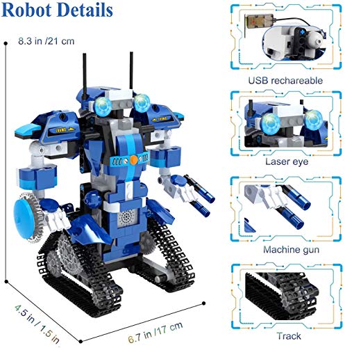 Yerloa Kit Robot Programable Juguetes Niños 8 Años, Robot Juguete Regalo Niño 8 Años, Robotica para Niños 10 Años Juegos Niños 10 a 12 Años, Kit Robotica Regalo Niño 7 8 9 10 11 12 Años (405 Piezas) - Imagen 3